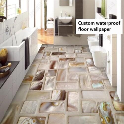 Beibehang Customized classic waterproof non-slip papel de parede 3d wallpaper beach beach shell dolphin starfish floor painting