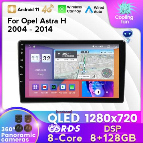 MEKEDE IPS 6GB+128GB DSP Android11 Car Radio Multimedia Player For Opel Zafira B Astra H 2004 - 2014 GPS Navigation Carplay Auto