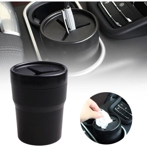 Car Trash Can Mini Plastic Multifunctional Cup Holder Garbage Can With Lid Car Storage Box for Auto Interior Accessories Tools