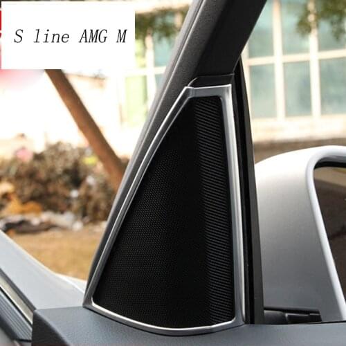 Car styling Interior Car Door Stereo Audio Speaker Decoration Cover Sticker Trim For Mercedes Benz C Class W204 W205 Accessories