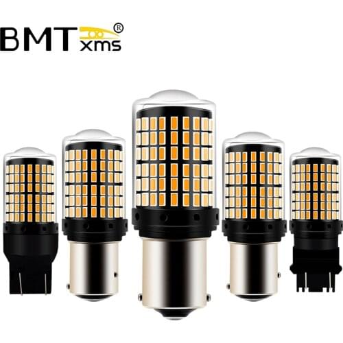 BMTxms CanBus S25 1156 BA15S P21W BAY15D BAU15S PY21W Lamp T20 7440 W21W W21/5W LED Bulb For Car Turn Signal Light Amber Yellow