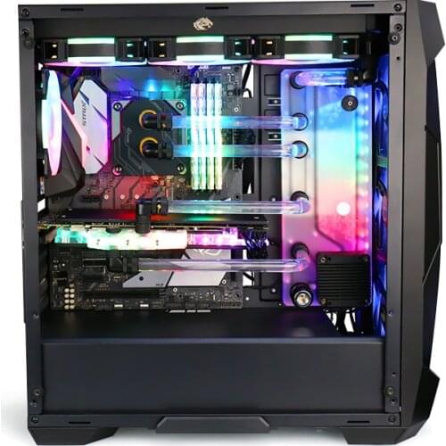 Bykski ANTEC DF500 chasi use Wate Tank Computer Case Distro Rectangle Tank Plate AURA M / B, RGV-Antec-DF500-P cooler