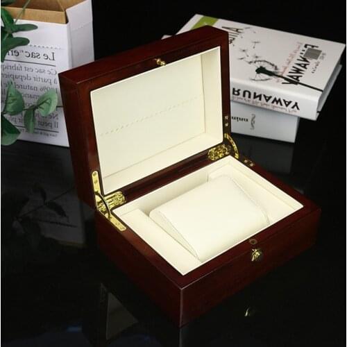 Wooden Single Watch Box Luxury Watch Display Case Jewelry Organizer Storage Box for Rings Bracelet Watches Display Best Gift