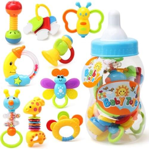 New-born baby toys 0-1 year old hand-grip gum ring baby bottle package
