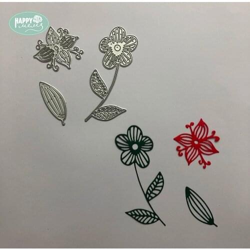 Happymems 3 Different Style Leaf And Flower Cutting Dies Card Making For Scrapbooking Home Decoration Die Cuts