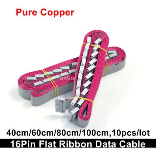 10pcs 40cm 60cm 100cm Length LED Display 16Pin Flat Ribbon Data Cables , Pure Copper Signal Cables Connect Card to Side Module