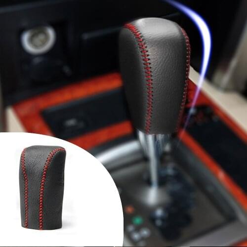 Muchkey Leather Gear Knob Stick Covers AT For RAV4 2009-2010 Non-slip Automatic Shifter