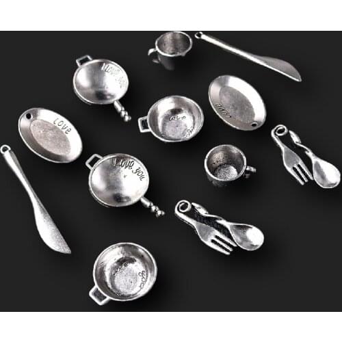 Kitchen Tableware Pendant, 3D Tableware Charms, Gourmet Charms , Chef Charms, Favorite Gift For Dad and Mom, DIY Jewelry Making