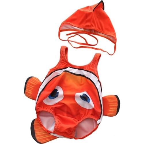 Summer Children Swimwear Girls Boys Baby Swimsuit Cartoon Nemo One-piece Swimsuit Kids Cute Quick-Dry Bathing Suit
