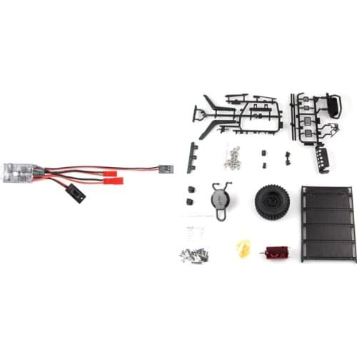 10A ESC Brushed Speed Controller For WPL C24 B16 B24 MN D90 MN99S & Roof Luggage Rack Bumper Pedal Snorkel Lampshade Set