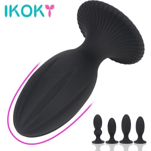 IKOKY Soft Anal Plug Couple Toys Butt Plugs Prostate Massager Anus Stimulator Big Anal Beads Sex Toys For Man Woman Sex Shop