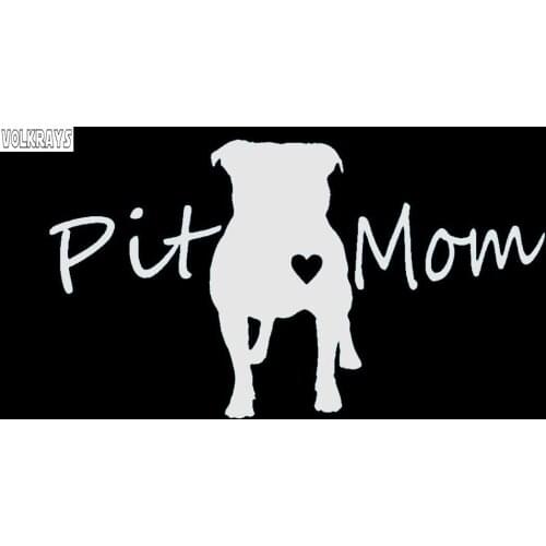 Volkrays personality Pit Bull Pit Mom Pitbull Car Sticker Dog Decal PVC 22cm*11cm
