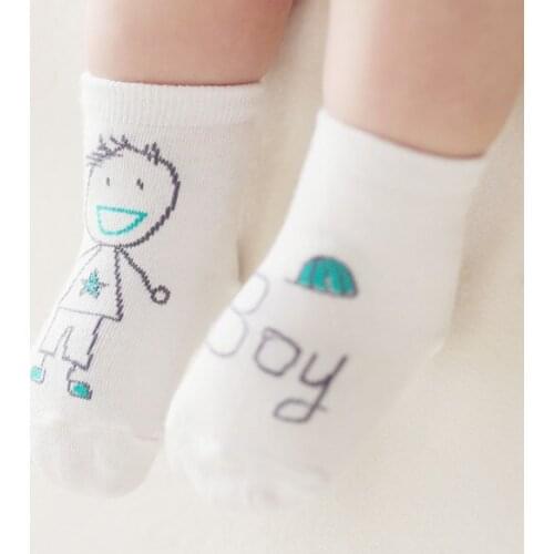 Newborn Baby Socks Anti Slip Rubber Sole Socks For Girls/Boys Cotton Toddler Boat Winter Full Socks 0-4Y #0108