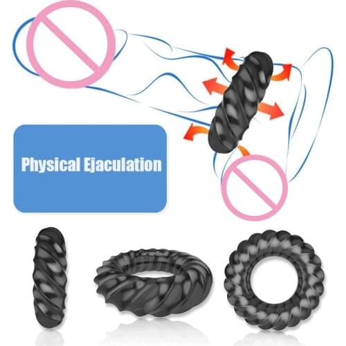 New Black Penis Ring Delay Ejaculation Dick Ring Sex Toys for Men Clitoris Stimulation Male Chastity Device Cock Ring