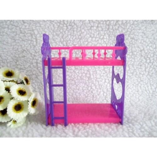 New girls gift Kids Play House Toys Doll Accessories Handmade Dolls Plastic Bunk Bed For 12cm doll Dollhouse