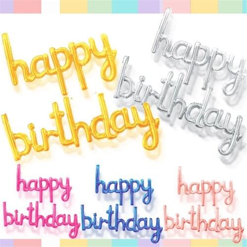 New Style Happy Birthday Decoration Balloons Rose Gold Letter Foil Ballons Birthday Party Decorations