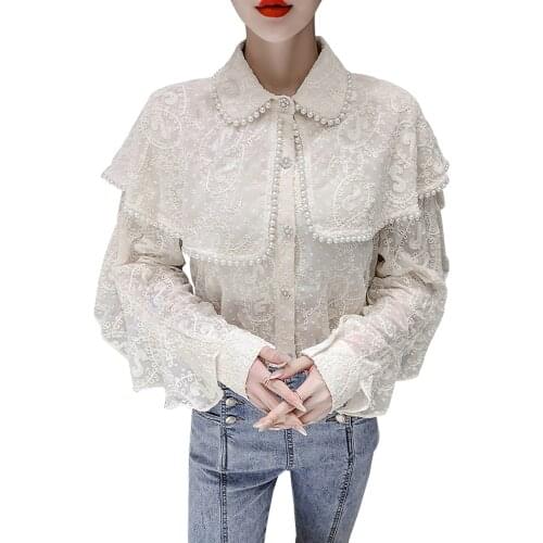 Cheap wholesale 2021 spring summer autumn new fashion casual ladies work women Blouse woman overshirt female OL Py1394
