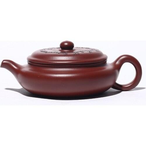 Dahongpao Meixiang Flat Antique Pot Zisha Teapot Yixing Handmade Pot Kung-fu Teaware Purple Clay Drinkware For Puer Green Black