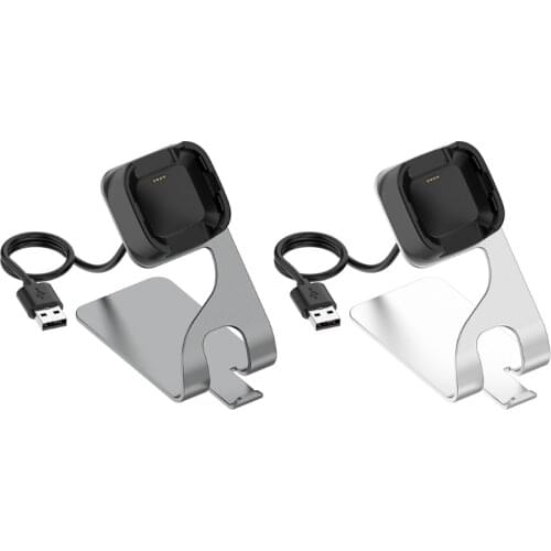 Fast Charge Charger Stand Charging Cable Bracket Compatible with Fitbit-Versa/Fitbit-Versa Lite Smartwatch Holder Device