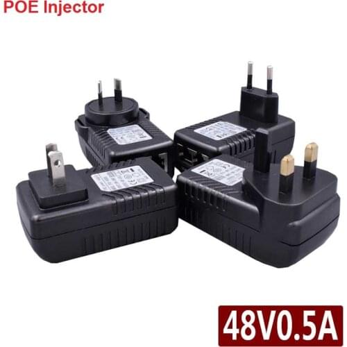 DC48V 0.5A POE Injector Spliter For CCTV IP camera Networking POE Switch Ethernet POE Adapter EU/UK/US/AU Optional