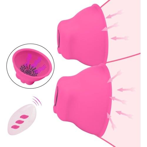 Suction Cup Nipple Chest Sucker Breast Enlargement Masturbator Nipple Stimulation Licking Vibrator Breast Massage