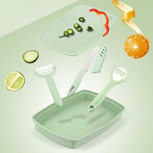 Fruit Cutting Board Kitchen Thawing Board Cutting Board Five-piece Set Multifunctional Portable Double-sided Fruit Cutting Plate