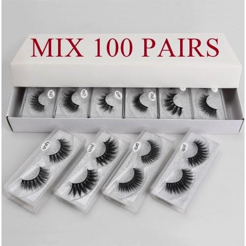 Wholesale mink eyelashes 20/30/40/50/100 pairs 3d mink lashes natural false eyelashes eyelash extension makeup fake lashes bulk