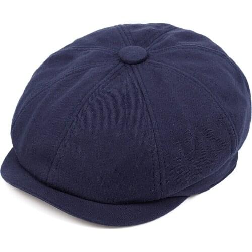 New Men Newsboy Cap Unisex Beret cotton Hat Gatsby Octagonal Solid color Women Vintage Brand Winter Spring Duckbill Hats