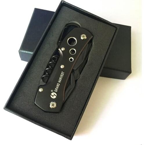 Titanium Black Swiss Multifunctional Knife Pocket Folding Army Knife Outdoor Camping Survival EDC Tool With Gift Box