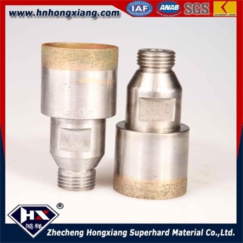Drilling holes with sintered 37mm diamond thread shank drill bit