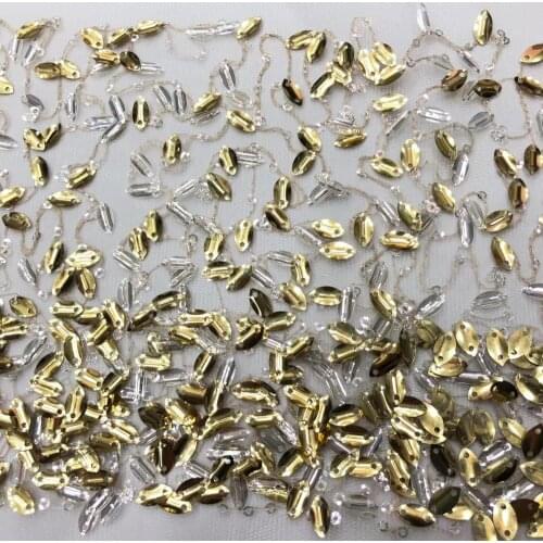 5 yards/bag Embroidery sequins mixed with color new popular fabric for wedding dress design ST59