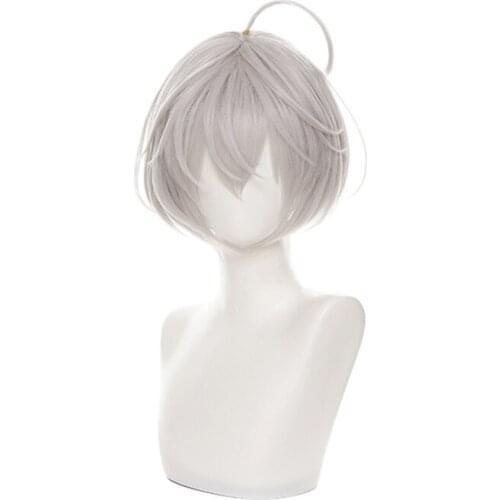 Tokyo Revengers Senju Kawaragi Silver Gray Short Wig Cosplay Costume Heat Resistant Synthetic Hair Men Women Carnival Party Wigs