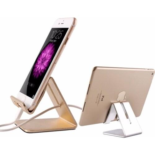 ITEUU Universal Alluminum Alloy Metal Desk Mobile Phone Stand for iPhone Samsung Huawei Xiaomi for iPad Tablet Holder Kickstand