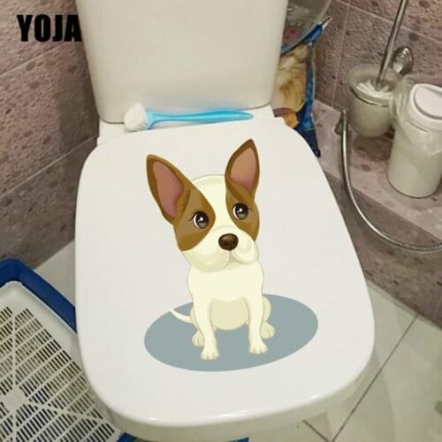 YOJA 19.1×24.8CM Personality Toilet Decoration Hand Drawn Dog Baby Home Wall Stickers T1-2426