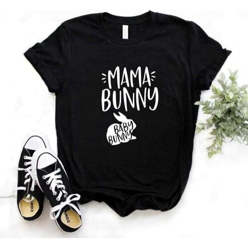Women T Shirt Mama Bunny Rabbit Print Tshirt Women Short Sleeve O Neck T-shirt Ladies Summer Causal Tee Shirt Tops
