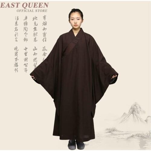 Buddhist monk robes clothing costume clothes for female women shaolin monk robes zen meditation clothing KK1984 H
