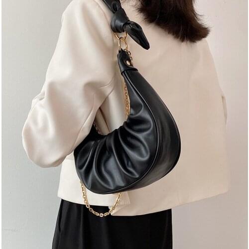 Underarm Female Summer 2021 Womens Fashion Chain Bag Western Style One Shoulder Crossbody New Moon Bag hand tote