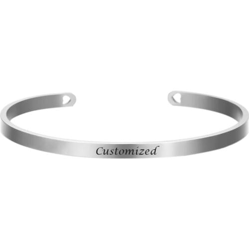 1pcs Custom Name C Style Bracelet Gold Dainty Engraved Letter Charm Bracelets Cuff Bangle Women Personalized Jewelry Gift