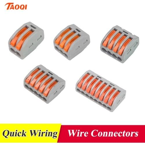 10/30/50/100pcs Universal Cable wire Connectors 222 Fast Home Terminal Block 2-8 Pin Compact wire Connection push in Wiring