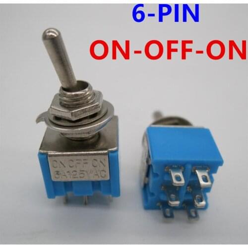 10pcs Mini Switch MTS-203 6-Pin G104 ON-OFF-ON 6A 250V Toggle Switches Good Quality Free Shipping High-quality