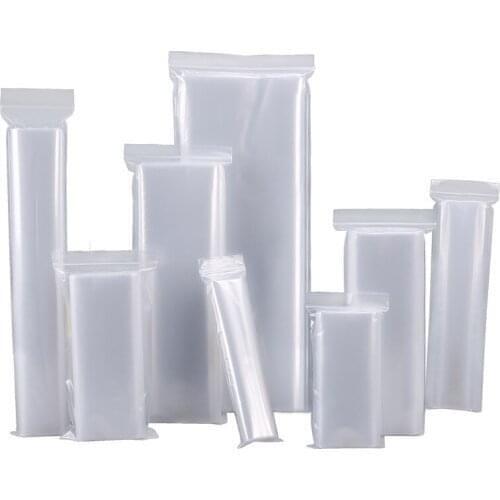 2”X7.5” 100pcs Resealable Zip Lock Bags Self Seal Clear Plastic Poly Bag Food Storage Package Reclosable Vacuum Fresh Bag