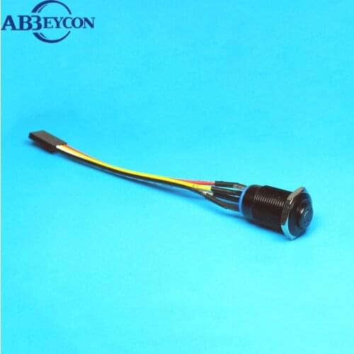 16mm Momentary Metal Top Angel Eye Ring Illuminated Customized 12V Led Power Logo Black Anodized Push Button Car Switch