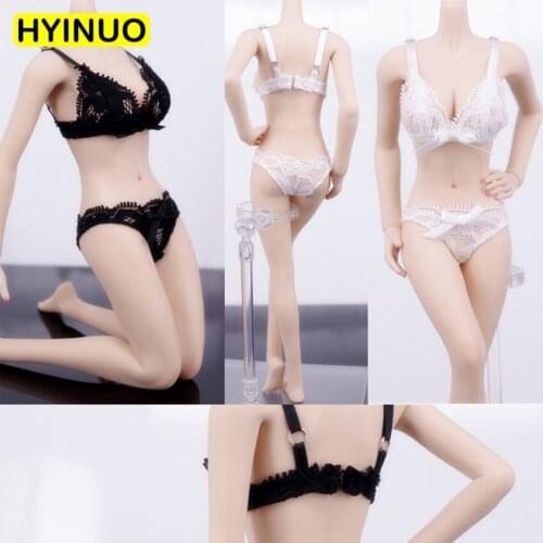 2 Color 1/6 Scale HP001 Female Sexy Lace Underwear Women Sexy Stockings Clothes Clothing Set F 12" Action Figure Female Body Dol