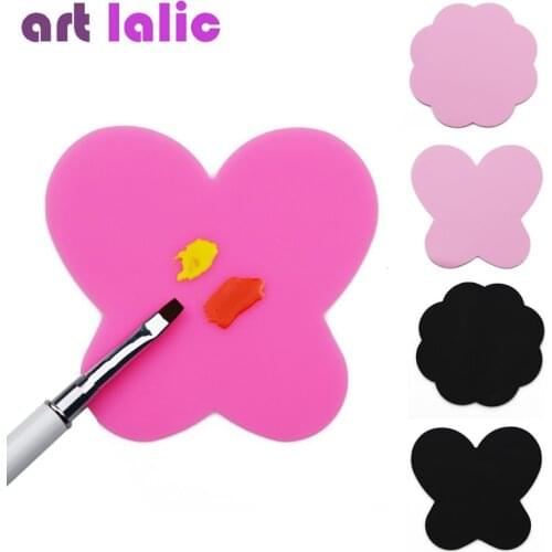 2Pcs/Set Silicone Paint Palette Mat Butterfly Plum Blossom Foldable Washable Nail Art Stamping Pad DIY Manicure Nail Art Tools