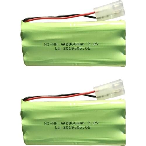2PCS 7.2V 2800mah battery ni-mh bateria Tamiya Plug 7.2v nimh battery pilas 7.2v pack aa size ni mh for rc car toy electric tool