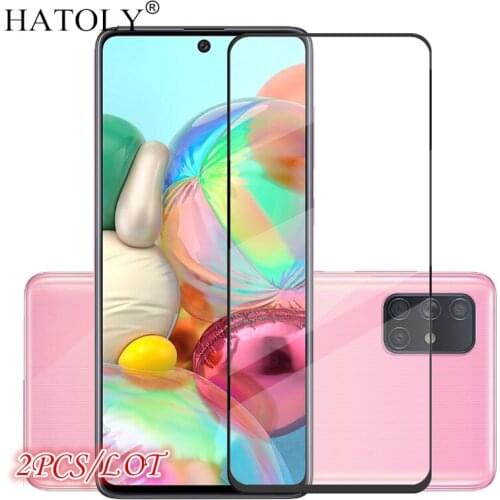 2PCS For Samsung Galaxy A71 Glass Phone Screen Protector HD Tempered Glass Full Glue Coverage For Samsung Galaxy A71 A715F Glass