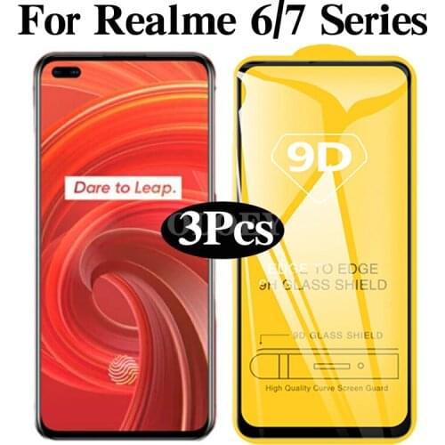 3Pcs Tempered Glass For Oppo Realme 7 Pro 7pro 7i Screen Protector Front Film For Realmy Realmi 6 Pro 6pro Realme7 Realmi6 Glass