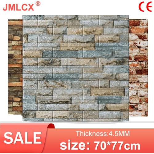JMLCX 3D Brick Wall Stickers DIY Decor Self-Adhesive Waterproof Wallpaper For Kids Room Bedroom 3D Wall Sticker Brick 77CM*70CM