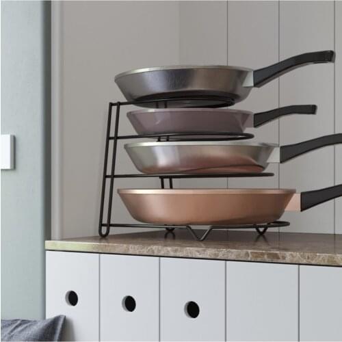 4 layer Metal Organizer Pan Rack Black Kb086