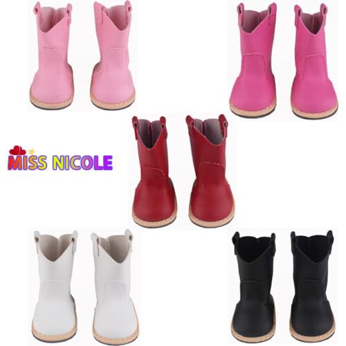7.5cm Doll Boots For 43cm New Baby Doll 5 Colors Lovely Mini 18 inch American Doll Toy Shoes Boot Girls Gift